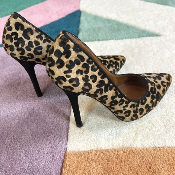 Aldo Leopard Print Pointed Leather Heels Size 5 - Picture 8 of 17